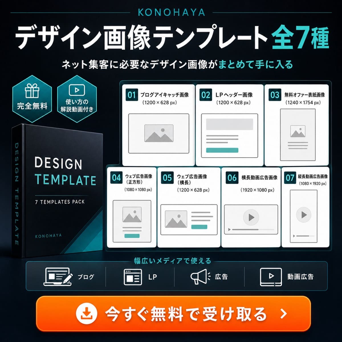 ネット集客に使えるデザイン画像テンプレート7個