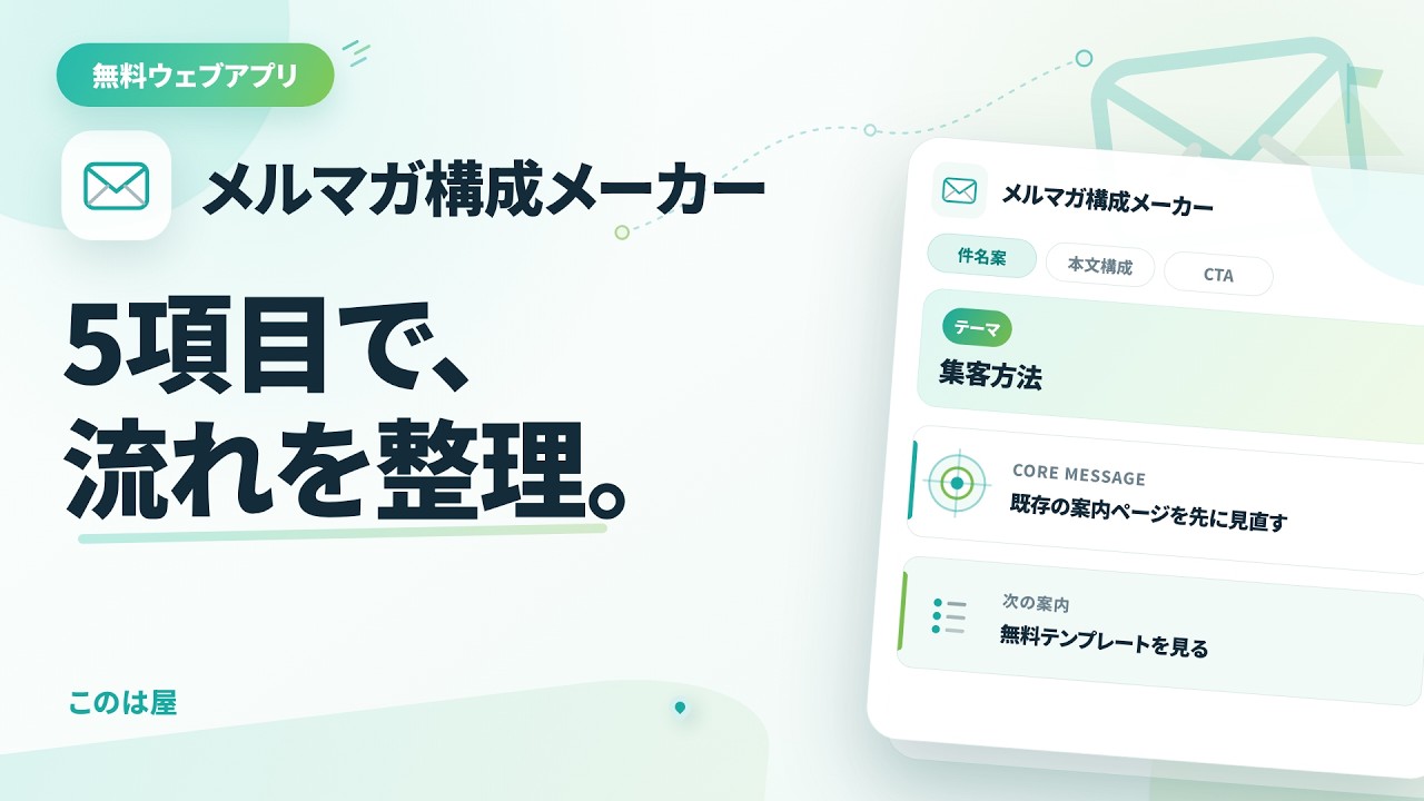無料アプリ「メルマガ構成メーカー」を作ってみました